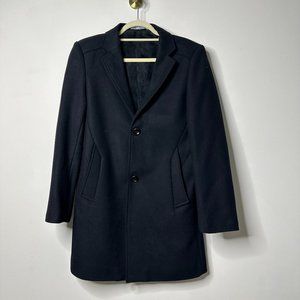 VTG Playboy Black Wool Blend Pea Coat XL